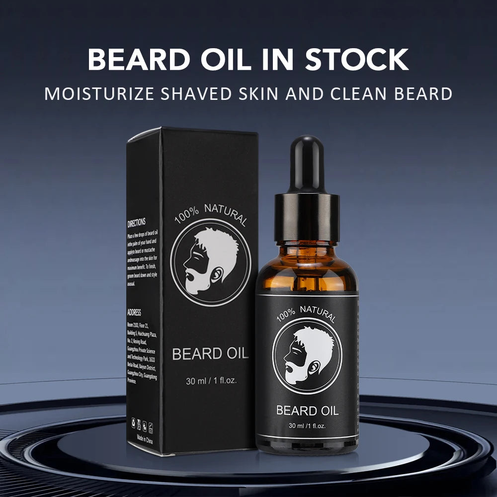 New Facial Hair Beard Growth Oil For Men Thicken Soft Smooth Nourish Beard Oil Natural Mustache Growing Essential Oil Beard Care