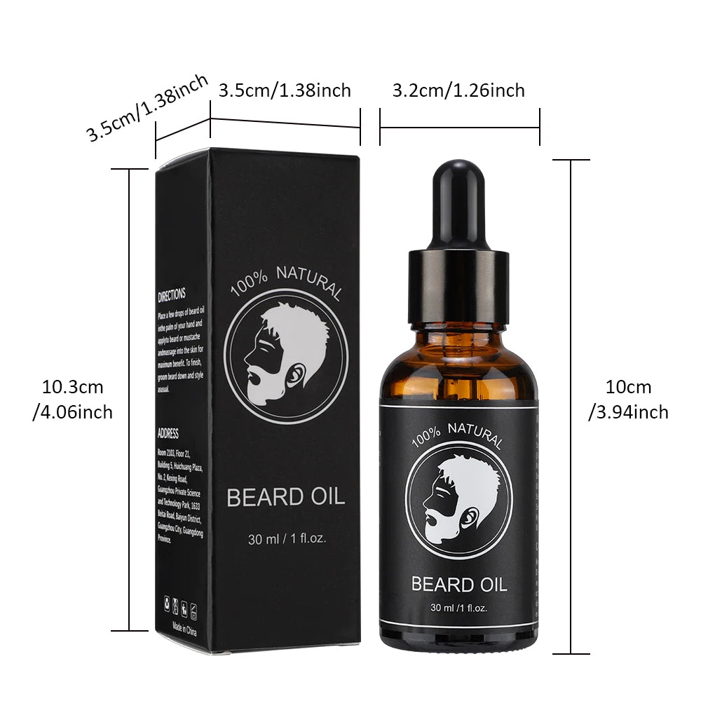 New Facial Hair Beard Growth Oil For Men Thicken Soft Smooth Nourish Beard Oil Natural Mustache Growing Essential Oil Beard Care