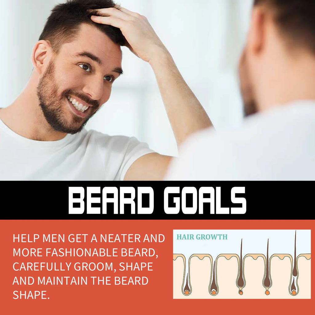 Beard Thickening Roller - Men's Intensive Root Strengthening, Nourishing & Shine Enhancing Beard Growth Comb Serum