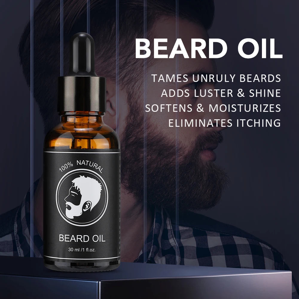 New Facial Hair Beard Growth Oil For Men Thicken Soft Smooth Nourish Beard Oil Natural Mustache Growing Essential Oil Beard Care