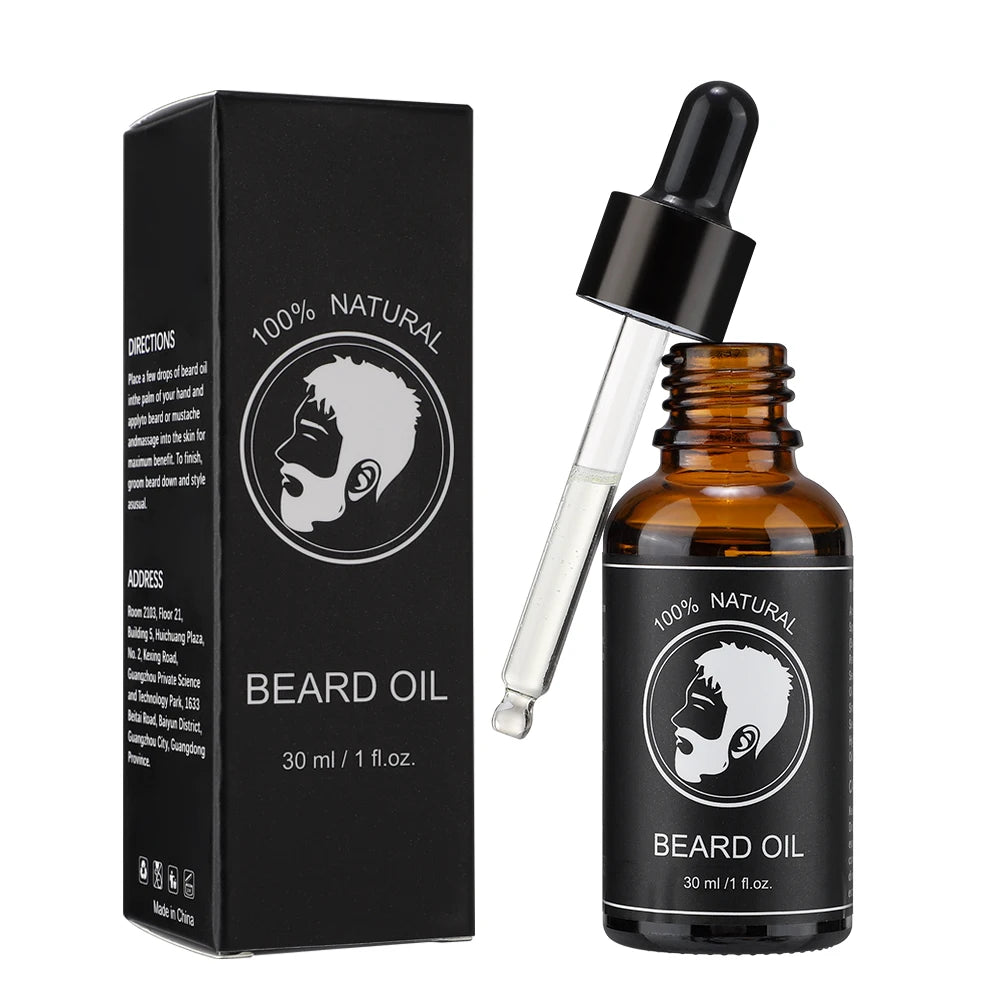 New Facial Hair Beard Growth Oil For Men Thicken Soft Smooth Nourish Beard Oil Natural Mustache Growing Essential Oil Beard Care