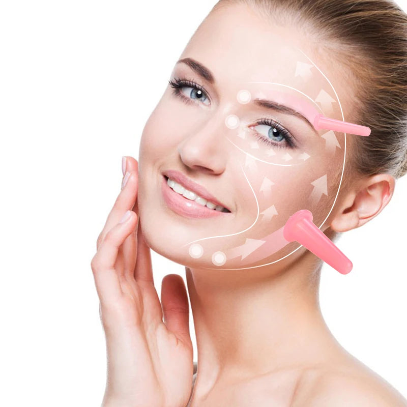 4 Pcs  Silicone Facial Cupping Set Vacuum Massage Cup Kit Natural Silicone Facial Massage Cup Anti-Aging Beauty Tool