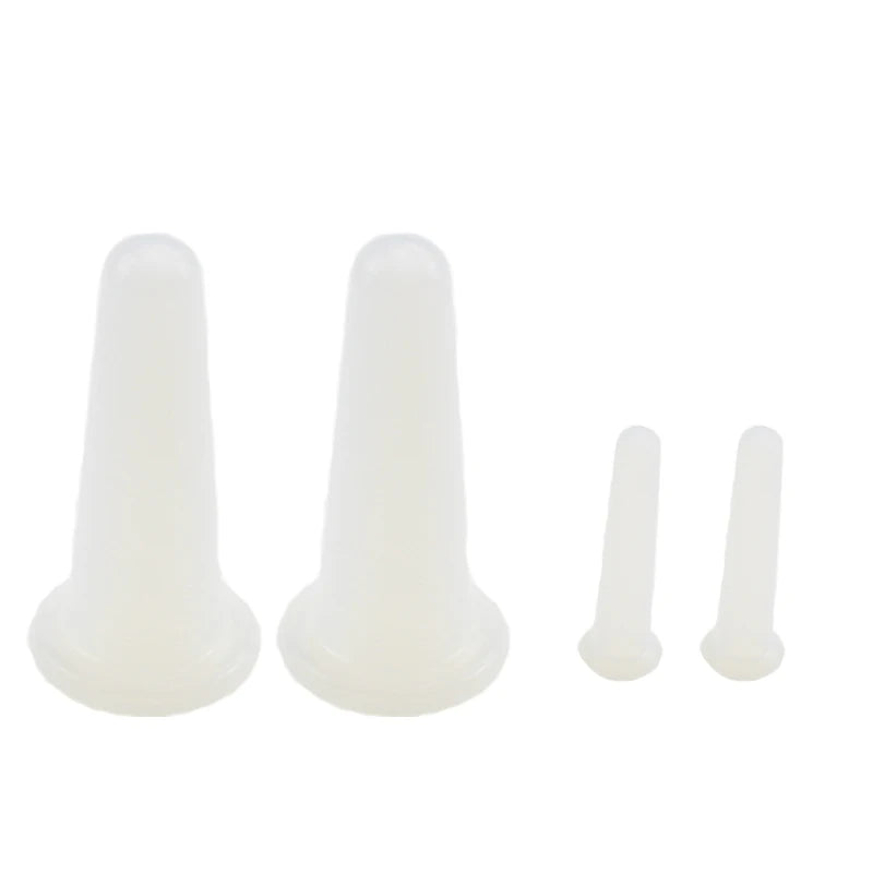 4 Pcs  Silicone Facial Cupping Set Vacuum Massage Cup Kit Natural Silicone Facial Massage Cup Anti-Aging Beauty Tool