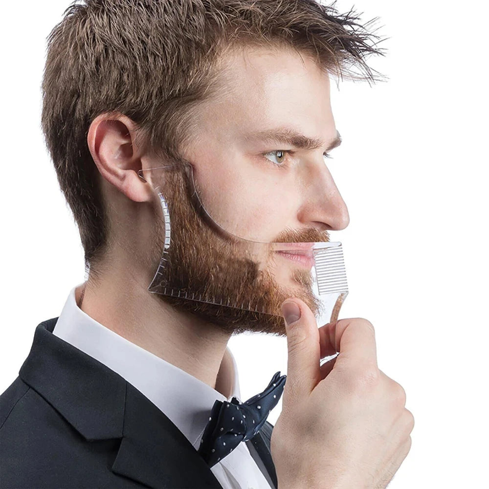 1PC Men Beard Modeling Ruler Shaping Styling Template Comb Trim Templates Ruler Beauty Tool For Hair Trimming Moustache Barber