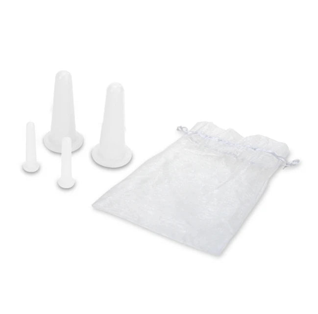 4 Pcs  Silicone Facial Cupping Set Vacuum Massage Cup Kit Natural Silicone Facial Massage Cup Anti-Aging Beauty Tool