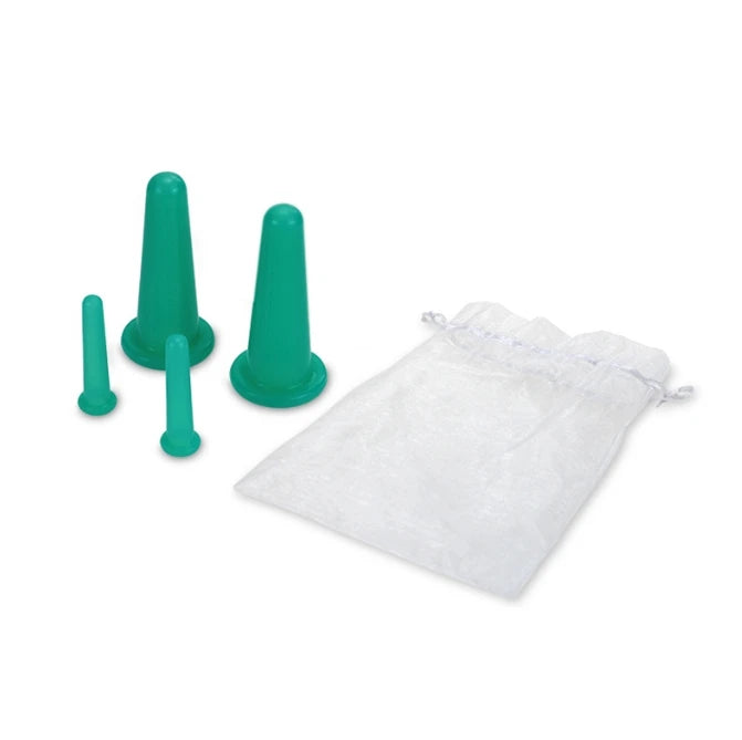 4 Pcs  Silicone Facial Cupping Set Vacuum Massage Cup Kit Natural Silicone Facial Massage Cup Anti-Aging Beauty Tool